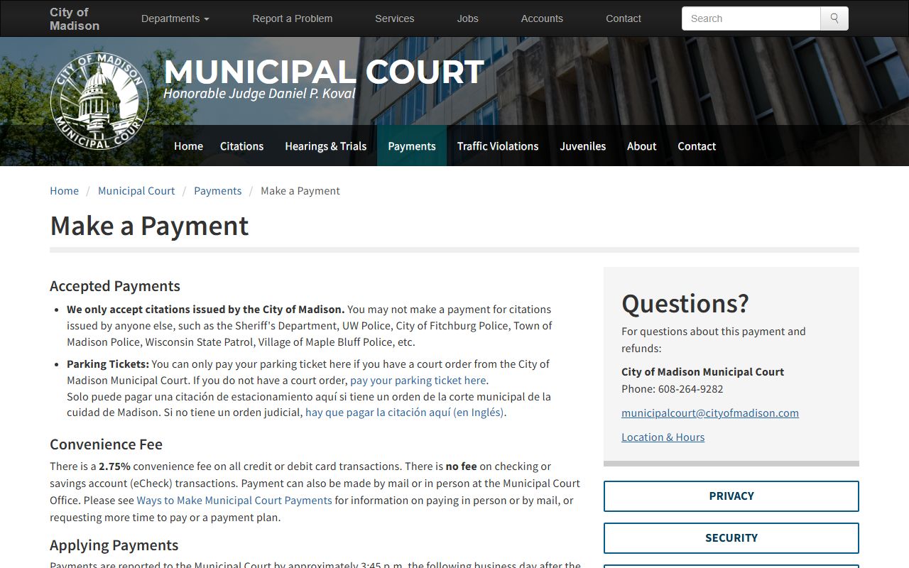 Madison arrest records municipal court source