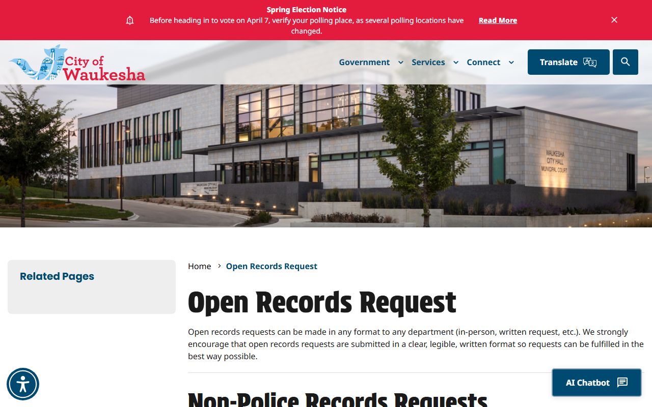 Waukesha arrest records open records request
