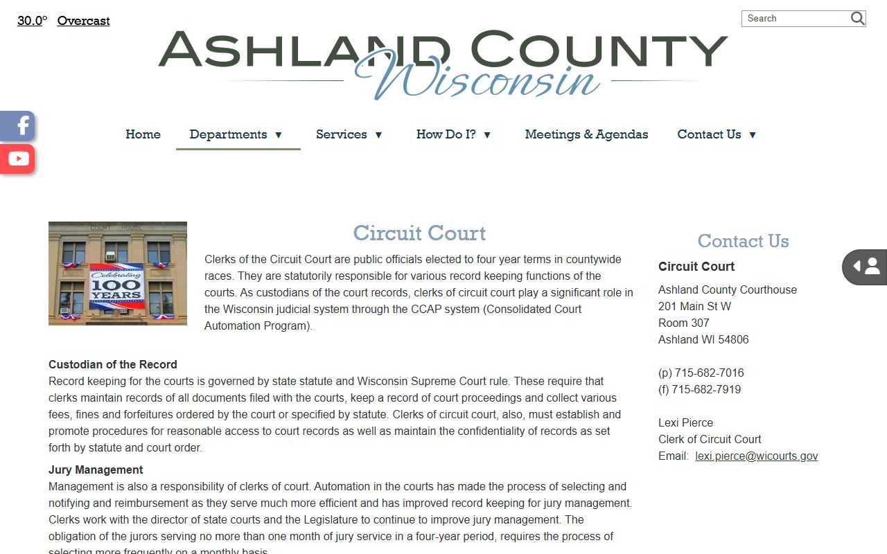 Ashland County arrest records clerk source