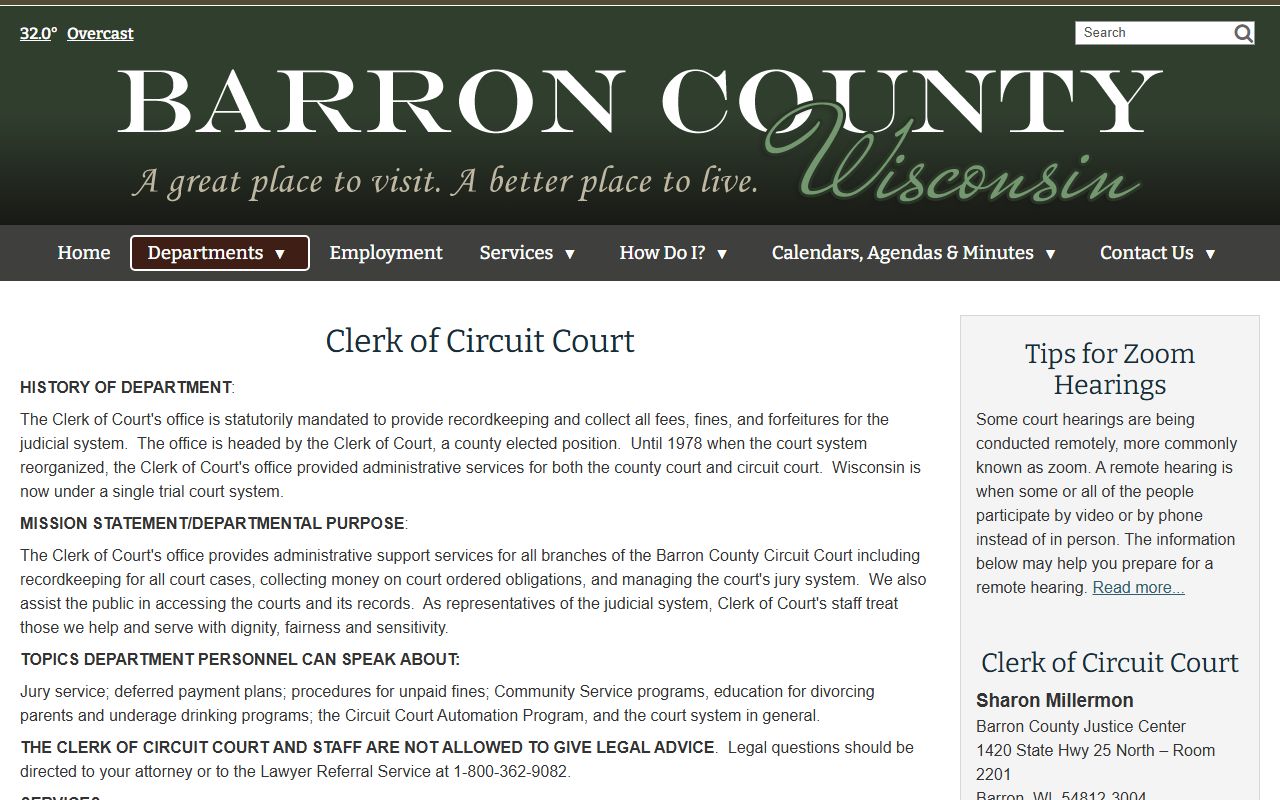 Barron County arrest records clerk source