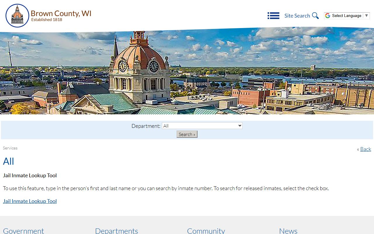Brown County arrest records inmate lookup
