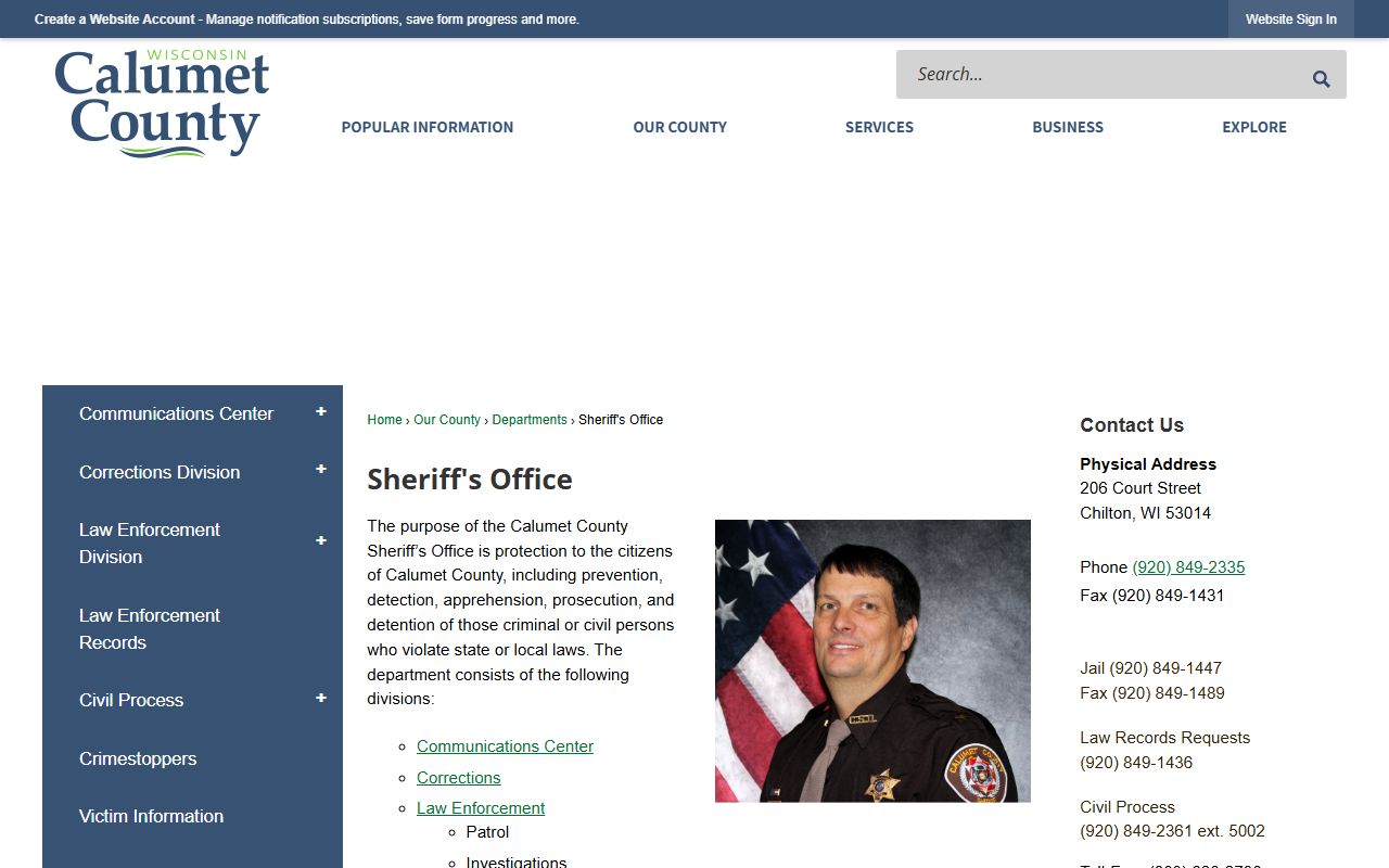 Calumet County arrest records sheriff source