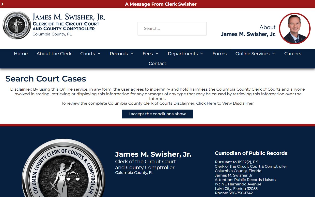 Columbia County arrest records court search