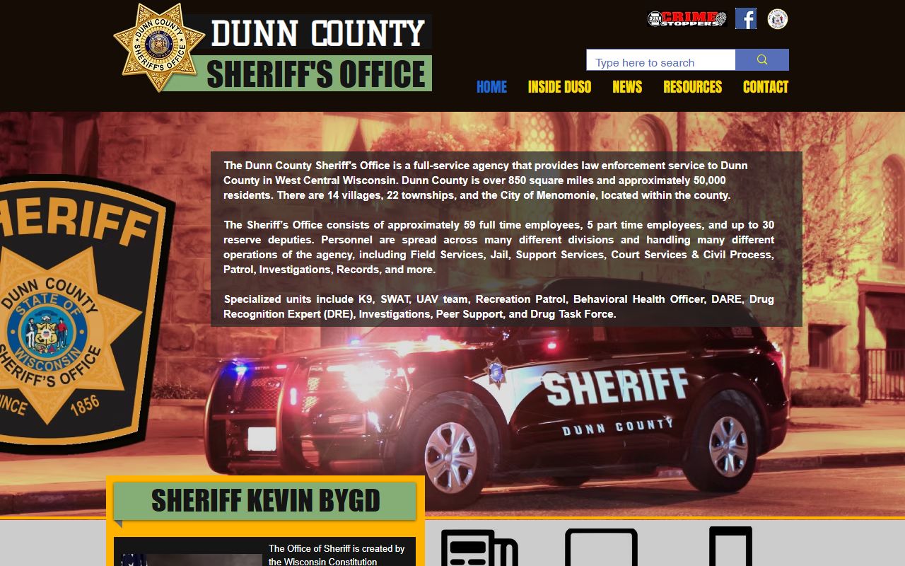 Dunn County arrest records sheriff site