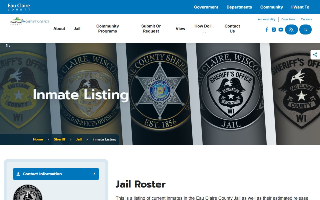 Eau Claire County arrest records inmate listing
