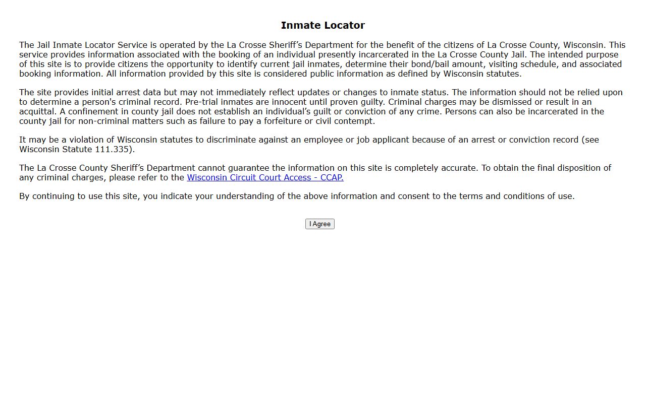 La Crosse County arrest records inmate view source