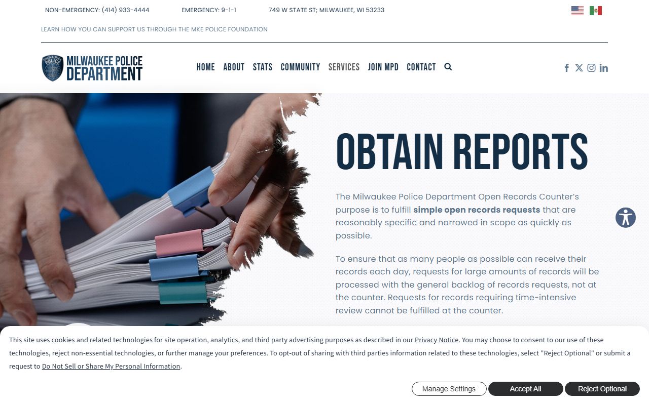 Milwaukee arrest records police records request