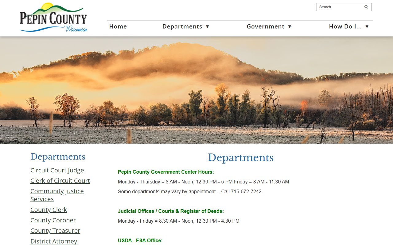 Pepin County arrest records clerk of courts page