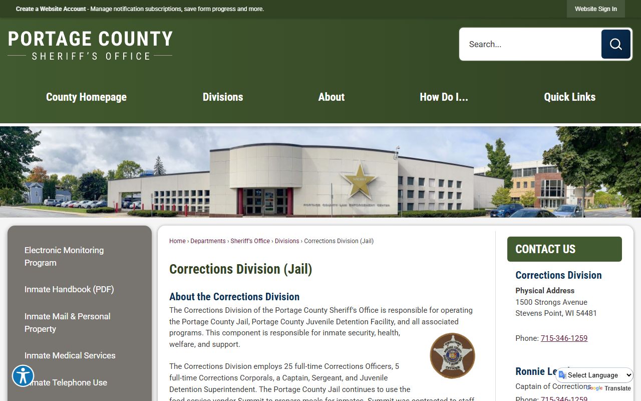 Portage County arrest records jail page