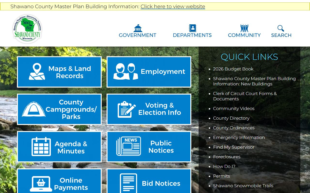 Shawano County arrest records county website