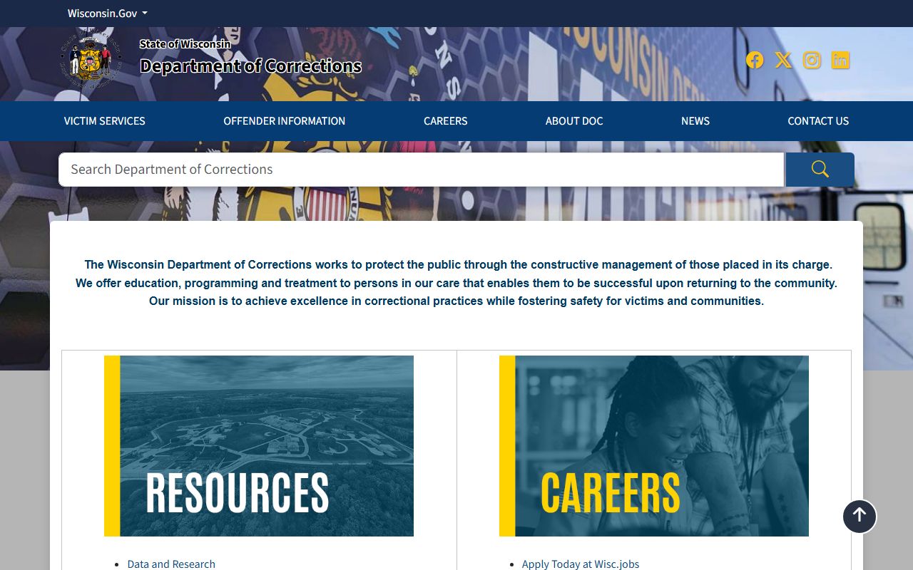 Rock County arrest records Wisconsin DOC source